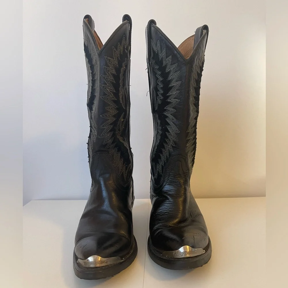 Vintage Harley Davidson Black Cowboy Boots Men’s 6.5